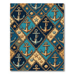 Nautical Anchor Chain Star Sea Shell Diamond Art Rug