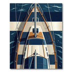 Nautical Navy White Striped Deck Rug