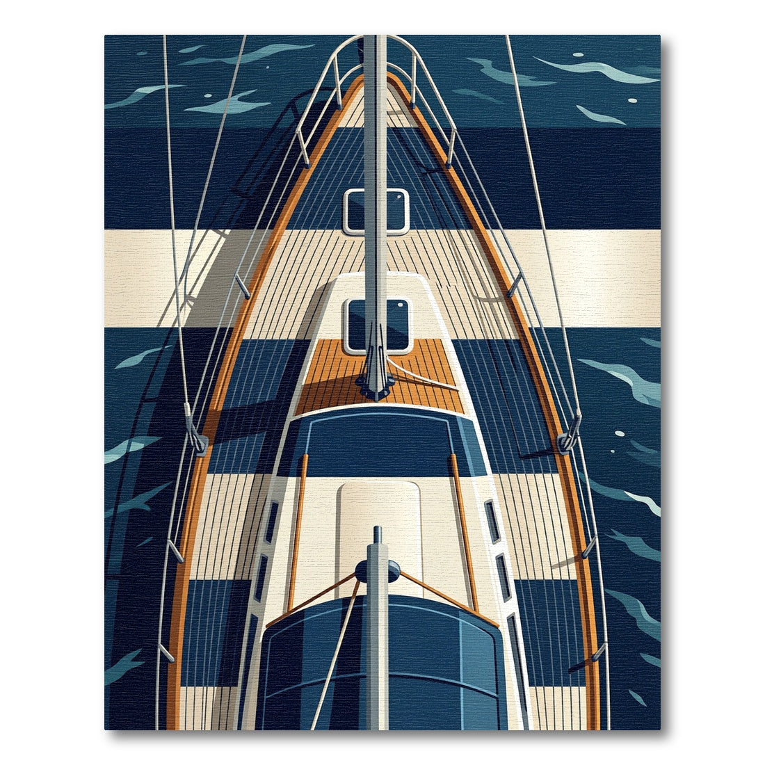 Nautical Navy White Striped Deck Rug
