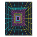 Neon Cyberpunk Grid Tunnel Abstract Rug