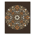 Autumnal Floral Medallion Earth Tone Art Rug