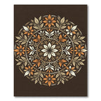 Autumnal Floral Medallion Earth Tone Art Rug