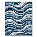 Modern Navy and Slate Wavy Stripe Rug