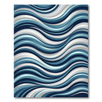 Modern Navy and Slate Wavy Stripe Rug