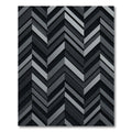 Modern Charcoal Chevron Geometric Rug