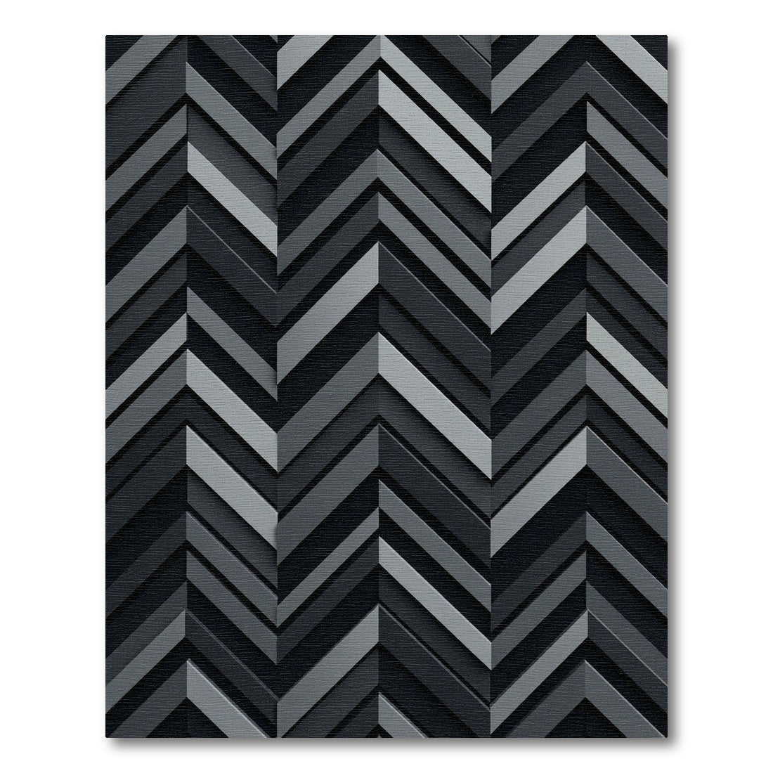Modern Charcoal Chevron Geometric Rug