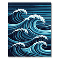 Azure Ocean Ripple Waves Art Rug
