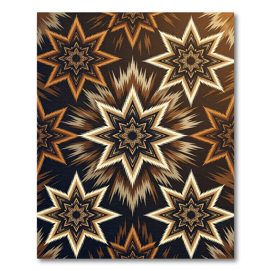 Golden Starburst Floral Medallion Rug