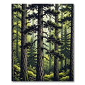 Verdant Forest Woodland Canopy Trees Rug
