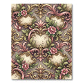 Ornate Pink Floral Acanthus Scrollwork Rug