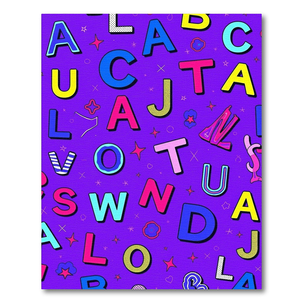 Vibrant Alphabet Star Burst Rug