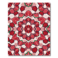 Crimson Strawberry Fractal Mandala Rug
