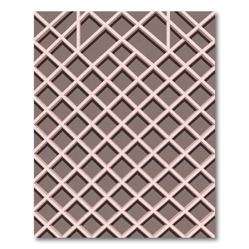 Blush Pink Minimalist Geometric Lattice Rug