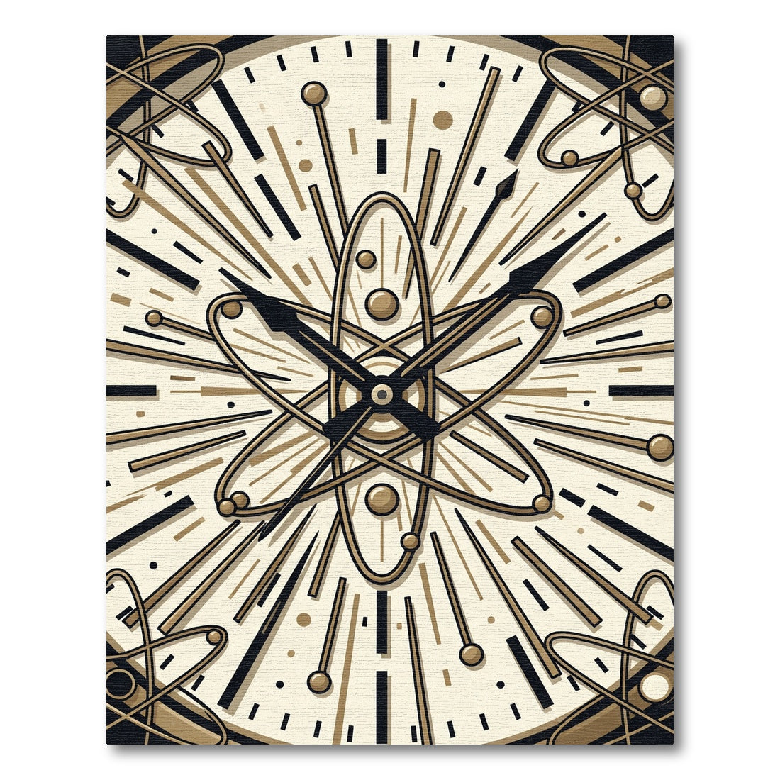 Atomic Clock Time Rays Rug