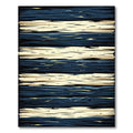 Navy and Cream Horizontal Wood Striped Rug