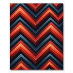 Crimson Blue Chevron Ridge Rug
