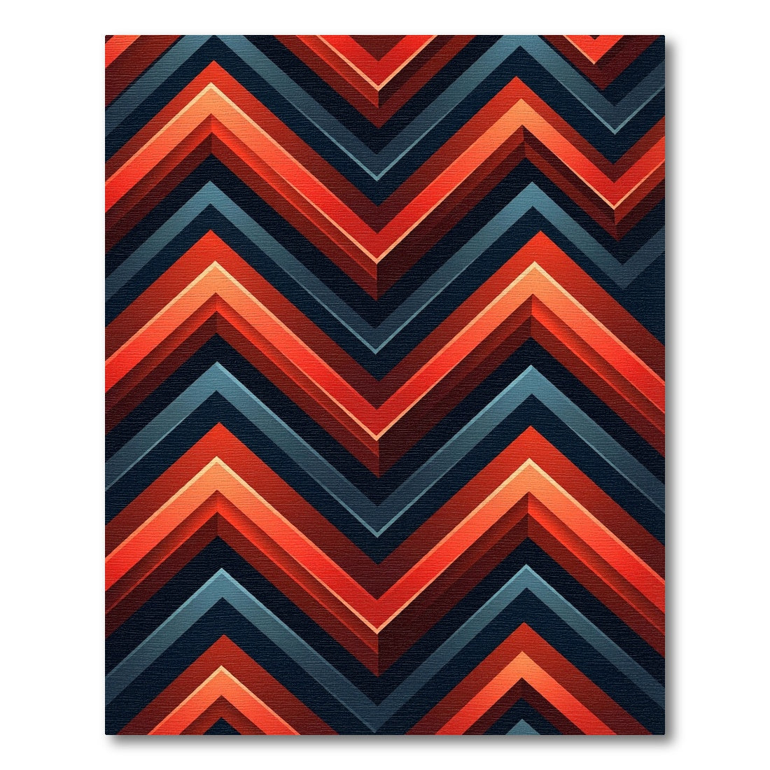 Crimson Blue Chevron Ridge Rug