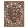 Vintage Peach Floral Medallion Garden Rug