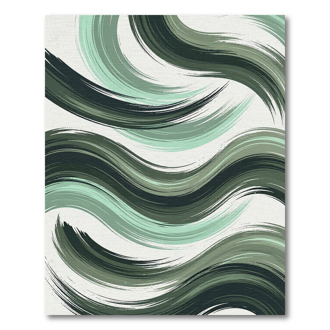 Sage Green Brushstroke Swirl Rug