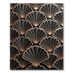 Black Fan Art Deco Relief Rug