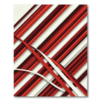 Crimson Red Diagonal Stripe Overlay Rug