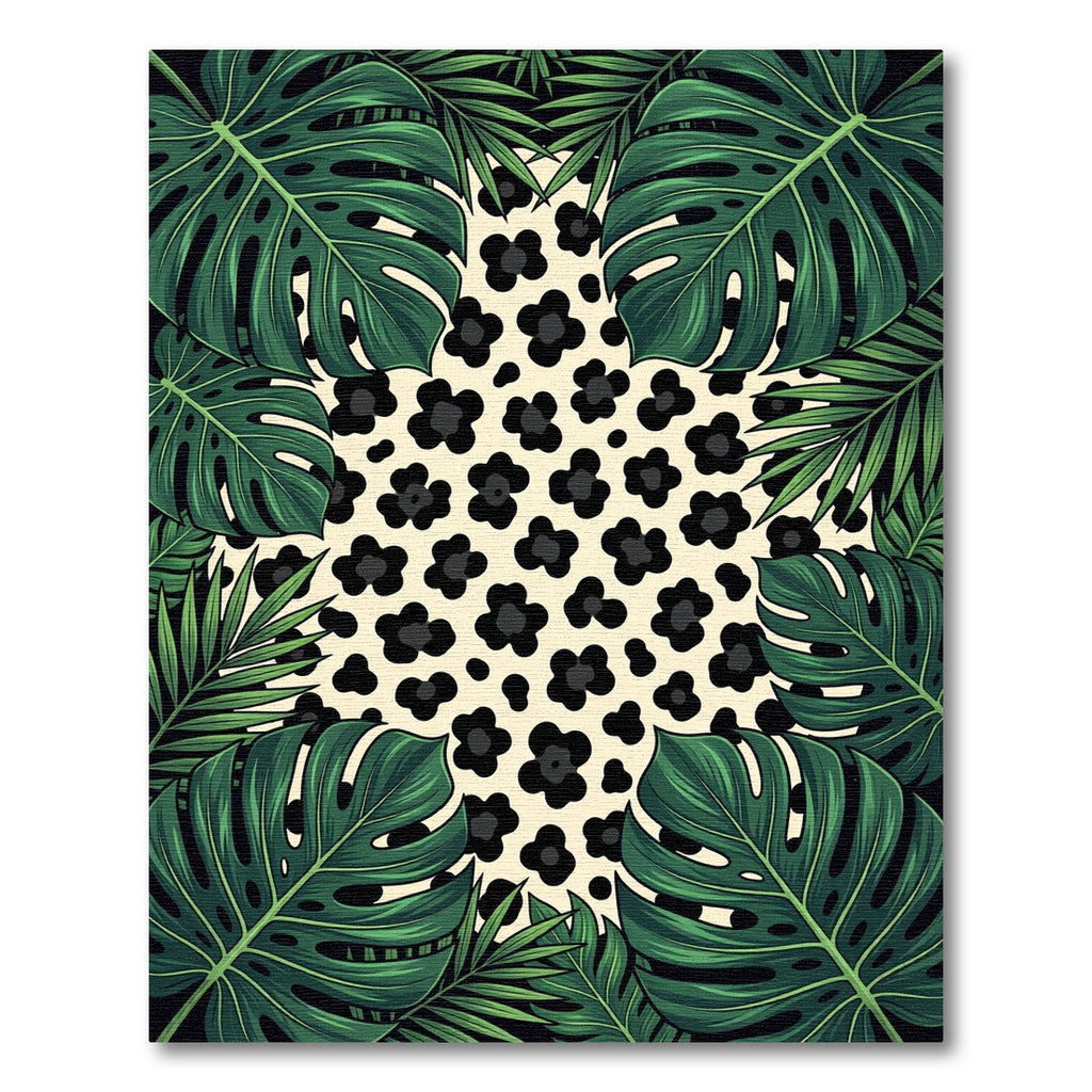 Lush Tropical Jungle Leopard Spot Rug