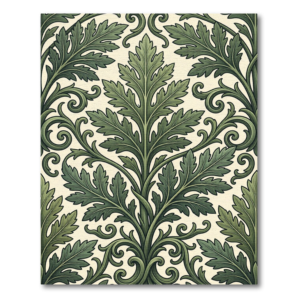 Verdant Botanical Acanthus Scroll Area Rug