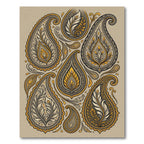 Golden Leaf Paisley Compositions Rug