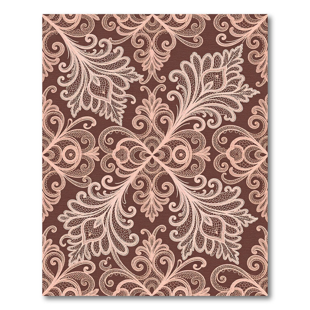 Rose Lace Damask Swirl Rug