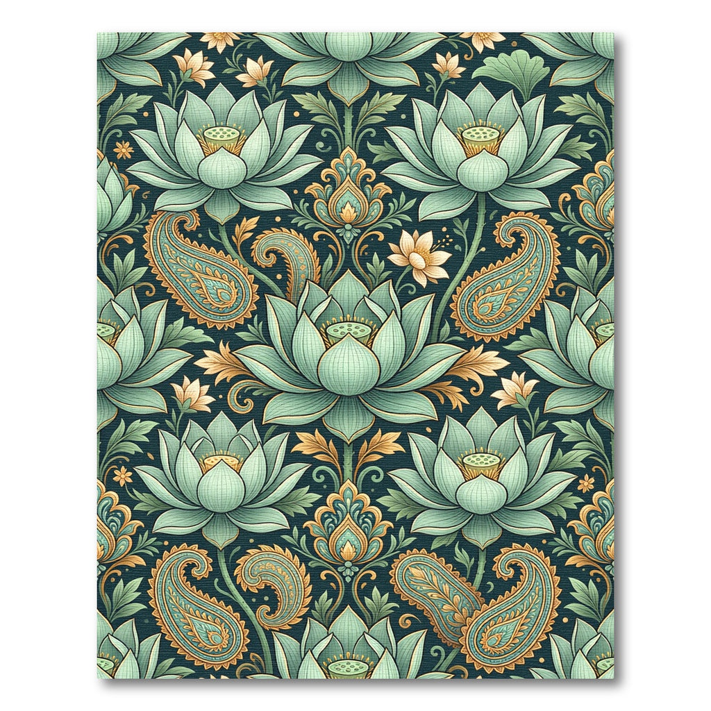 Emerald Lotus Paisley Garden Rug