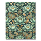 Emerald Lotus Paisley Garden Rug