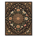 Ornate Rose Garden Floral Medallion Rug