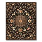 Ornate Rose Garden Floral Medallion Rug
