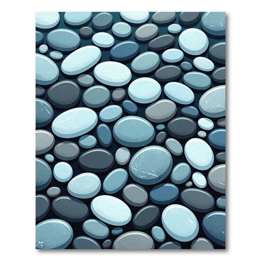 Cool Tones Smooth Pebble Arrangement Rug
