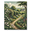 Enchanted English Cottage Garden Landscape Rug