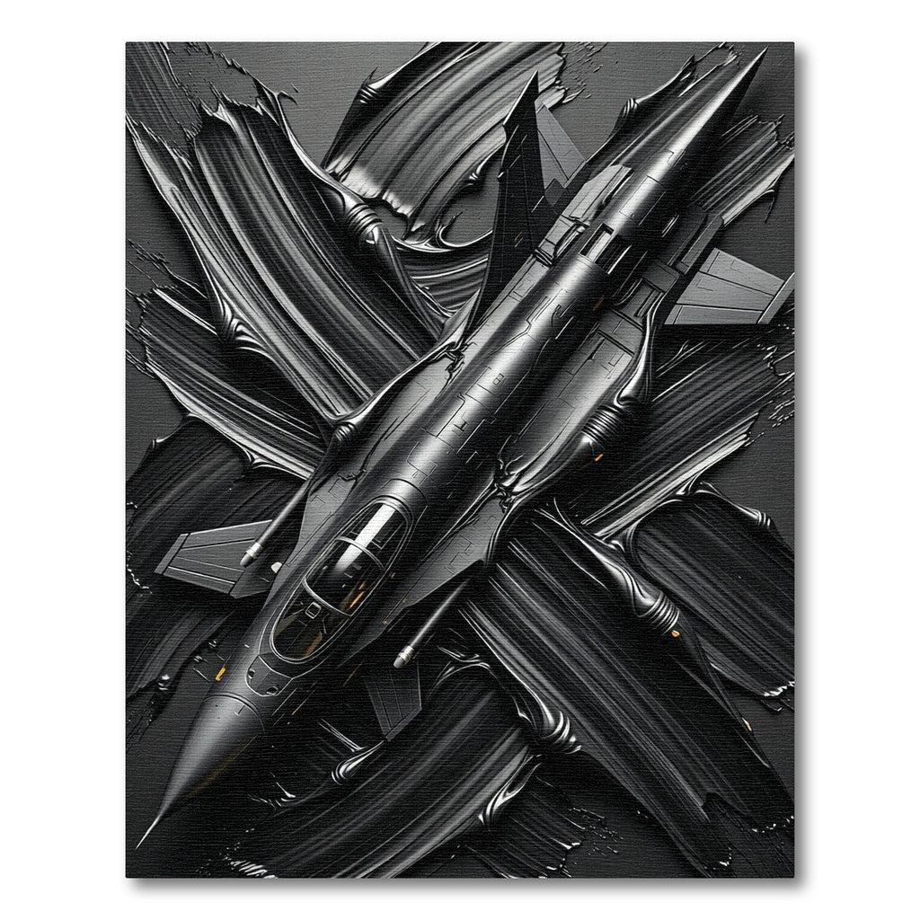 Bold Matte Black Jet Artistic Statement Rug