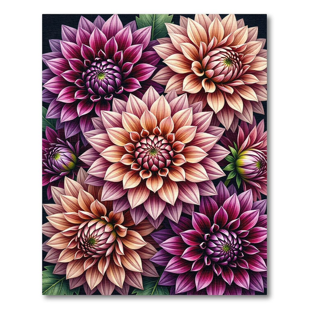 Vibrant Magenta Orange Dahlia Garden Rug