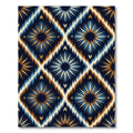 Midnight Ikat Sunburst Geometric Diamond Rug