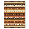 Earthy Terracotta Geometric Southwest Striped Rug