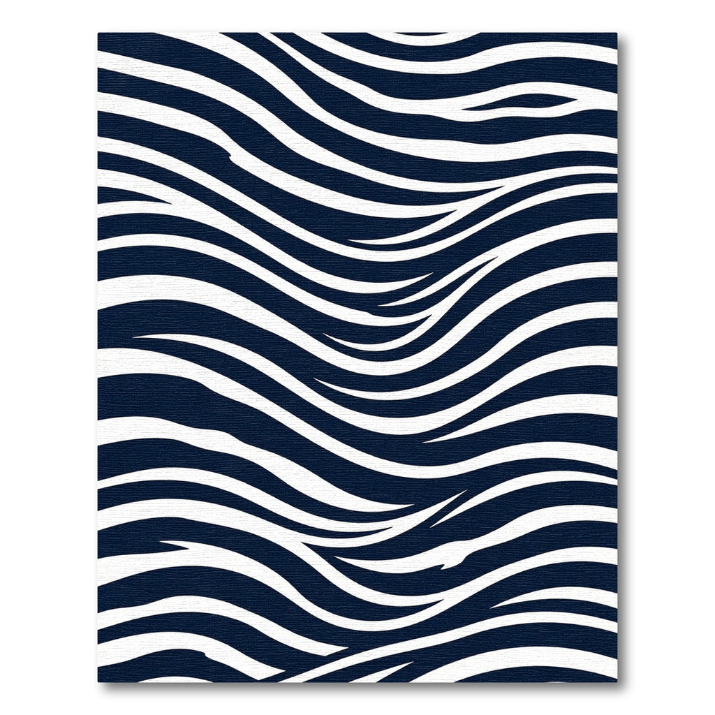 Navy White Dynamic Zebra Stripe Rug