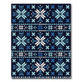Geometric Nordic Blue Snowflake Frost Rug