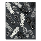 Monochrome Athletic Tread Footprint Rug