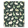 Whimsical Forest Rabbit Sage Garden Rug