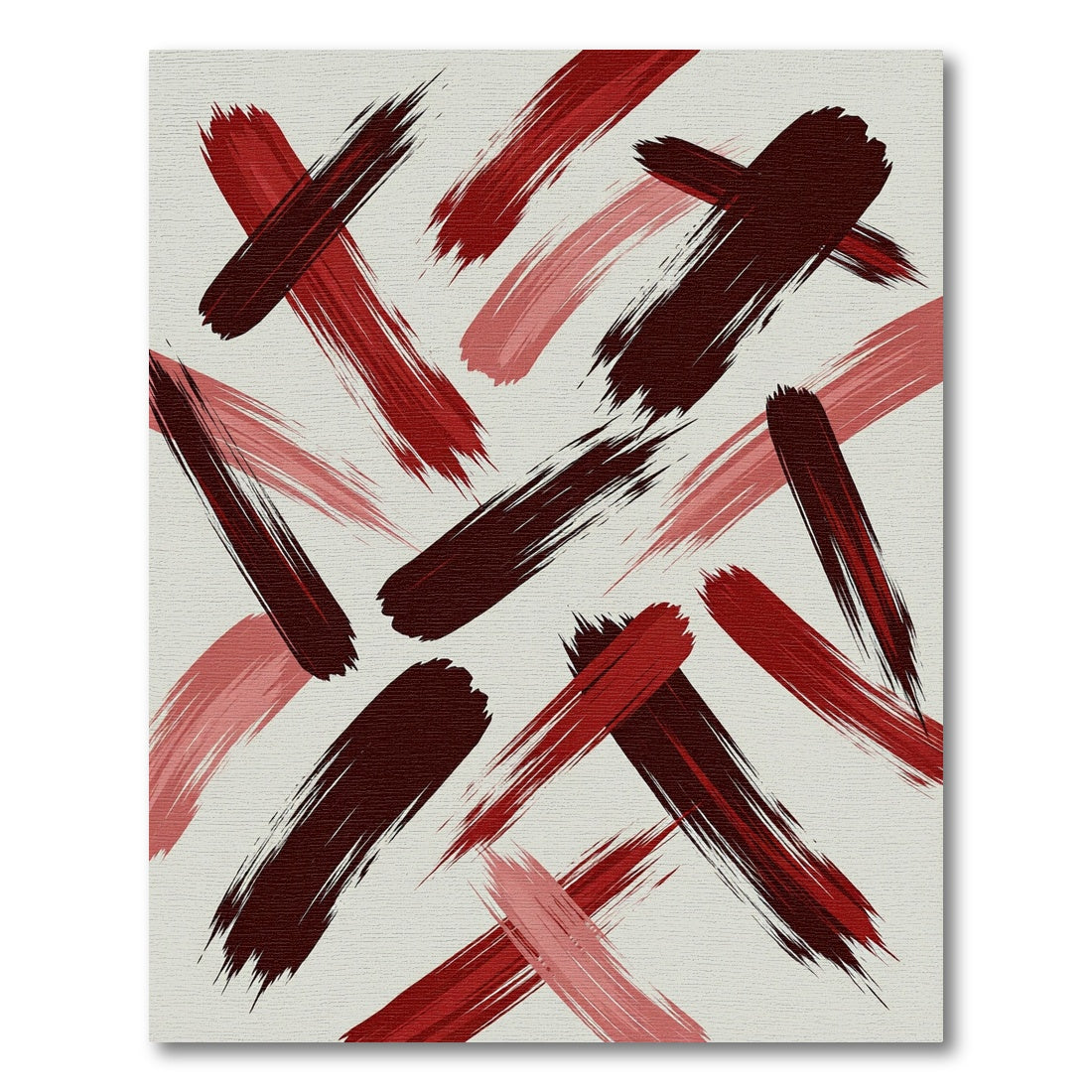 Bold Crimson Brushstroke Abstract Rug