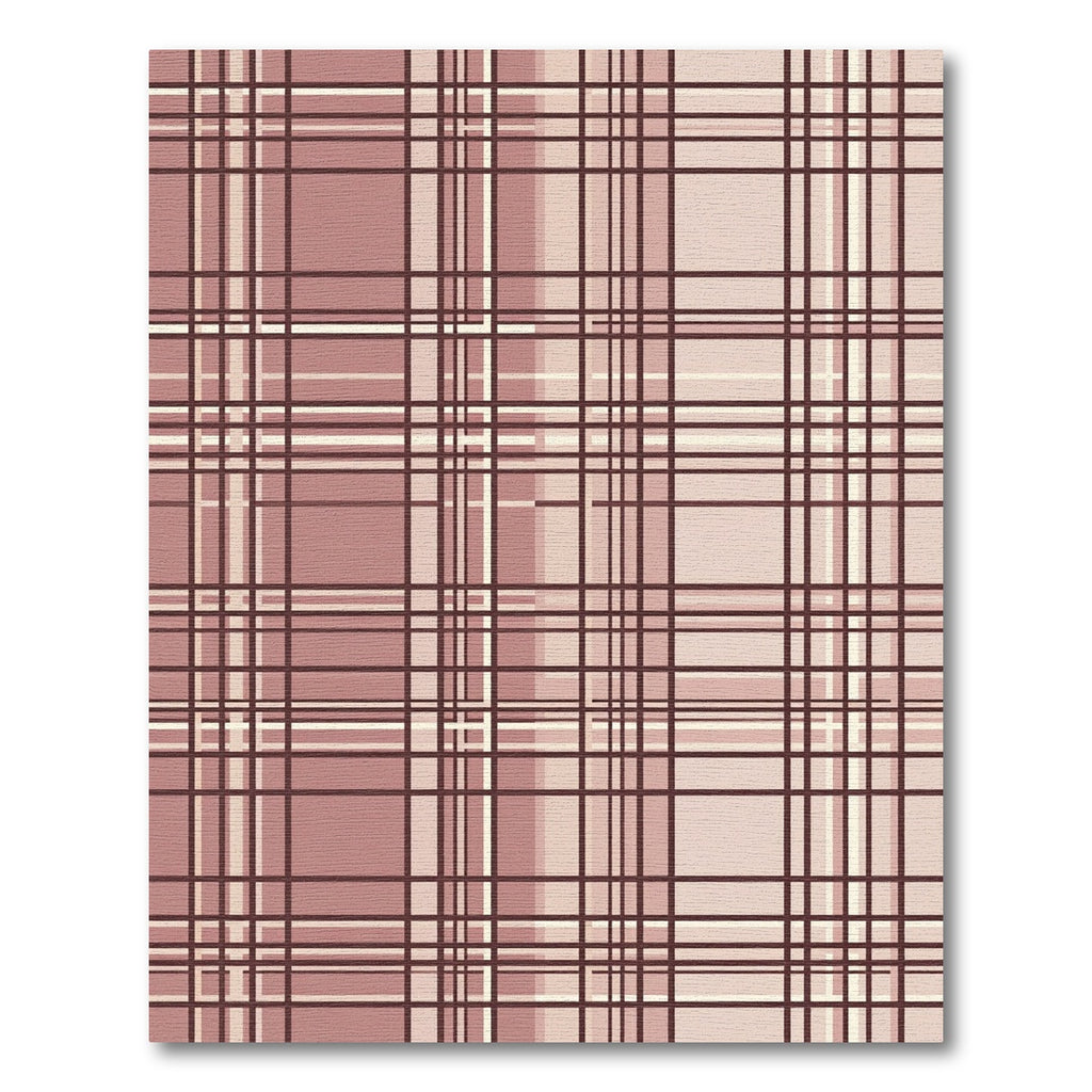 Dusty Rose Plaid Grid Composition Rug