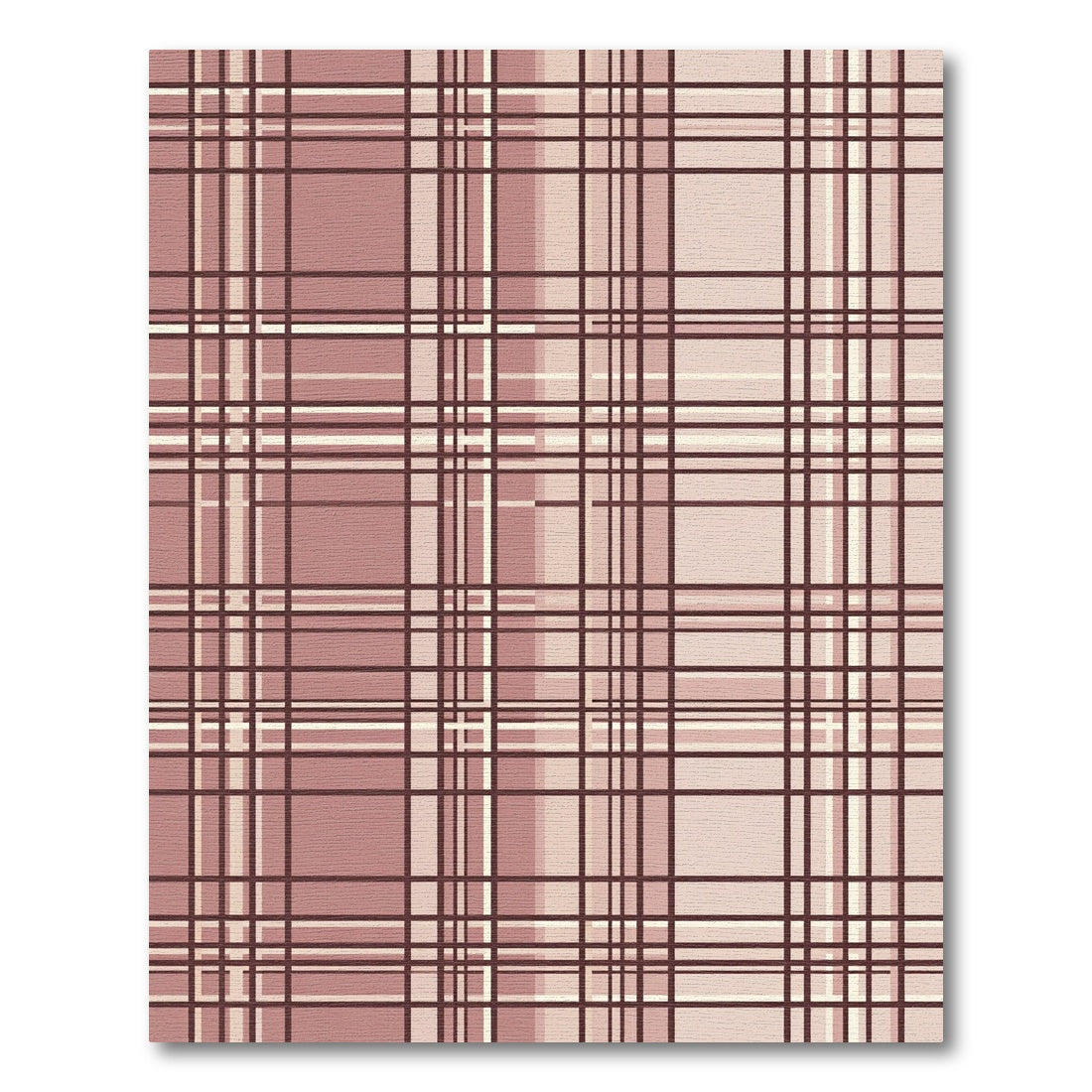 Dusty Rose Plaid Grid Composition Rug