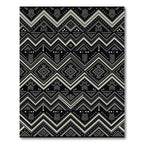 Monochrome Geometric Tribal Diamond Chevron Rug