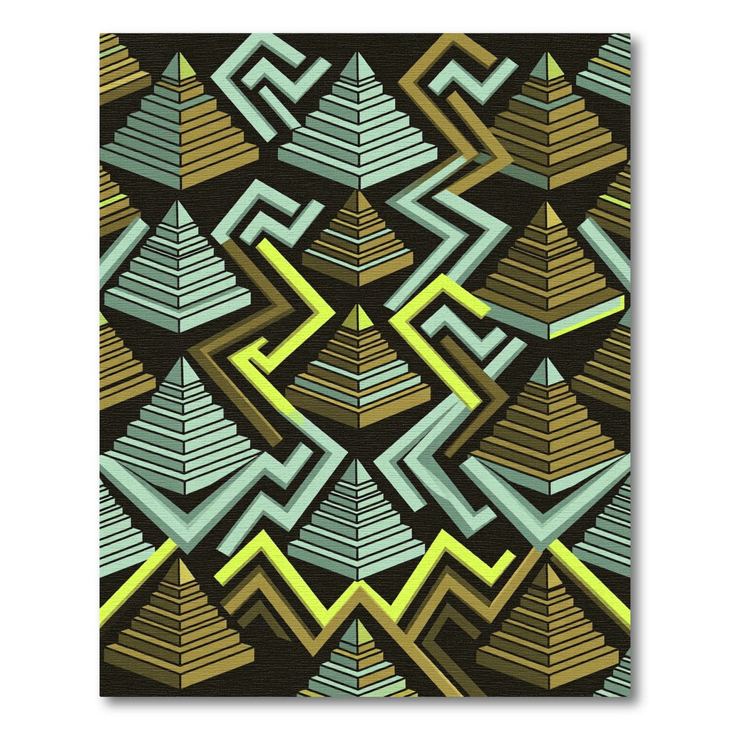 Geometric Pyramid Zigzag Arrangement Rug