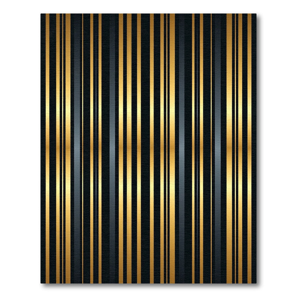 Elegant Gold Black Stripe Rug