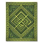 Emerald Green Geometric Maze Rug